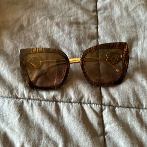 Fendi Square Sunglasses FF0424FS 086M2 Havana/Gold 55mm 424